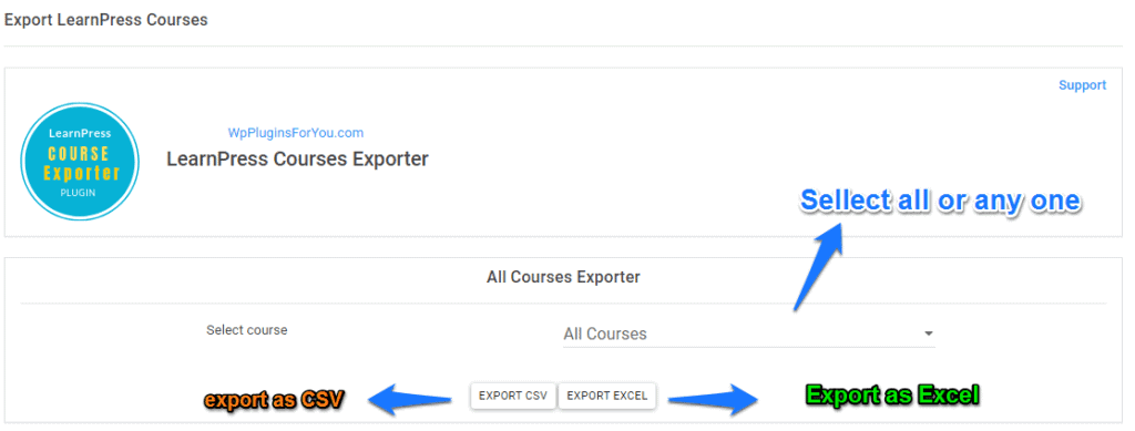 learnpress course exporter