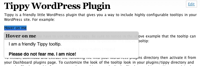 WordPress Plugin For ToolTip